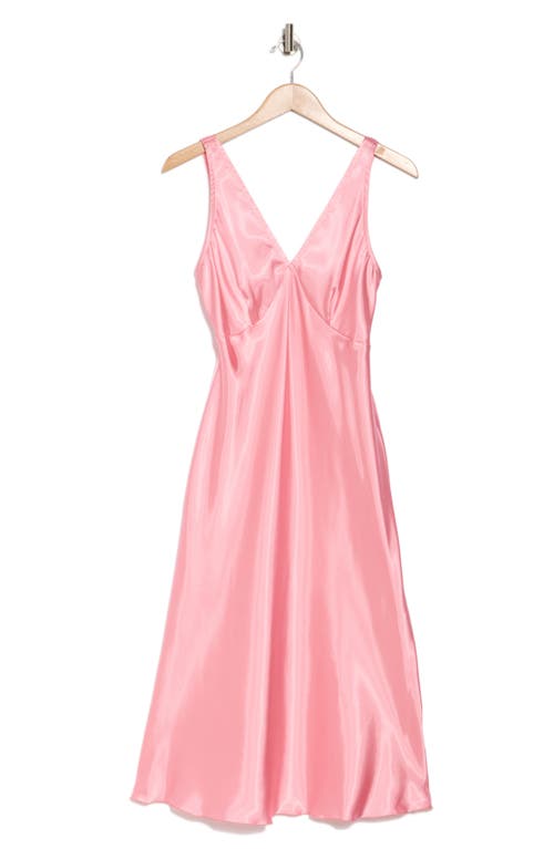 Bebe Satin Midi Dress In Blush