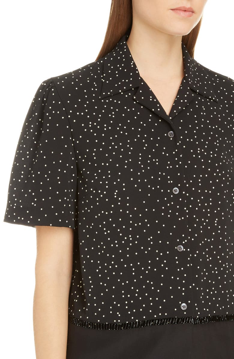 Dries Van Noten Cabo Dot Lace Inset Shirt, Alternate, color, 