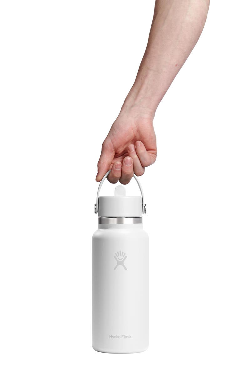 32-Ounce Wide Mouth Flex Straw Cap Water Bottle, Alternate, color, WHITE