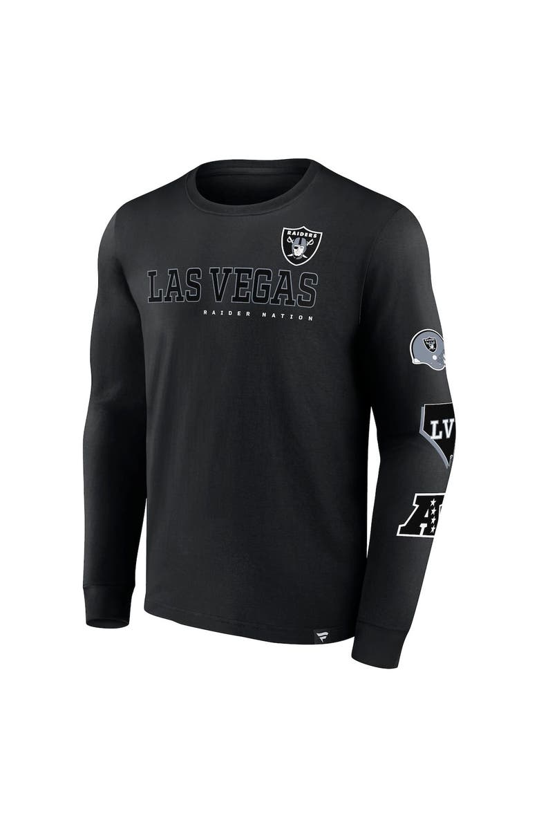 FANATICS Men's Fanatics Branded Black Las Vegas Raiders High Whip Pitcher Long Sleeve T-Shirt, Alternate, color, 