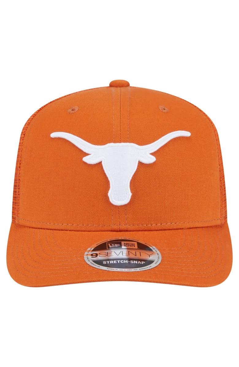 New Era Men's New Era Texas Orange Texas Longhorns Primary 9SEVENTY Trucker Stretch-Snap Hat, Alternate, color,