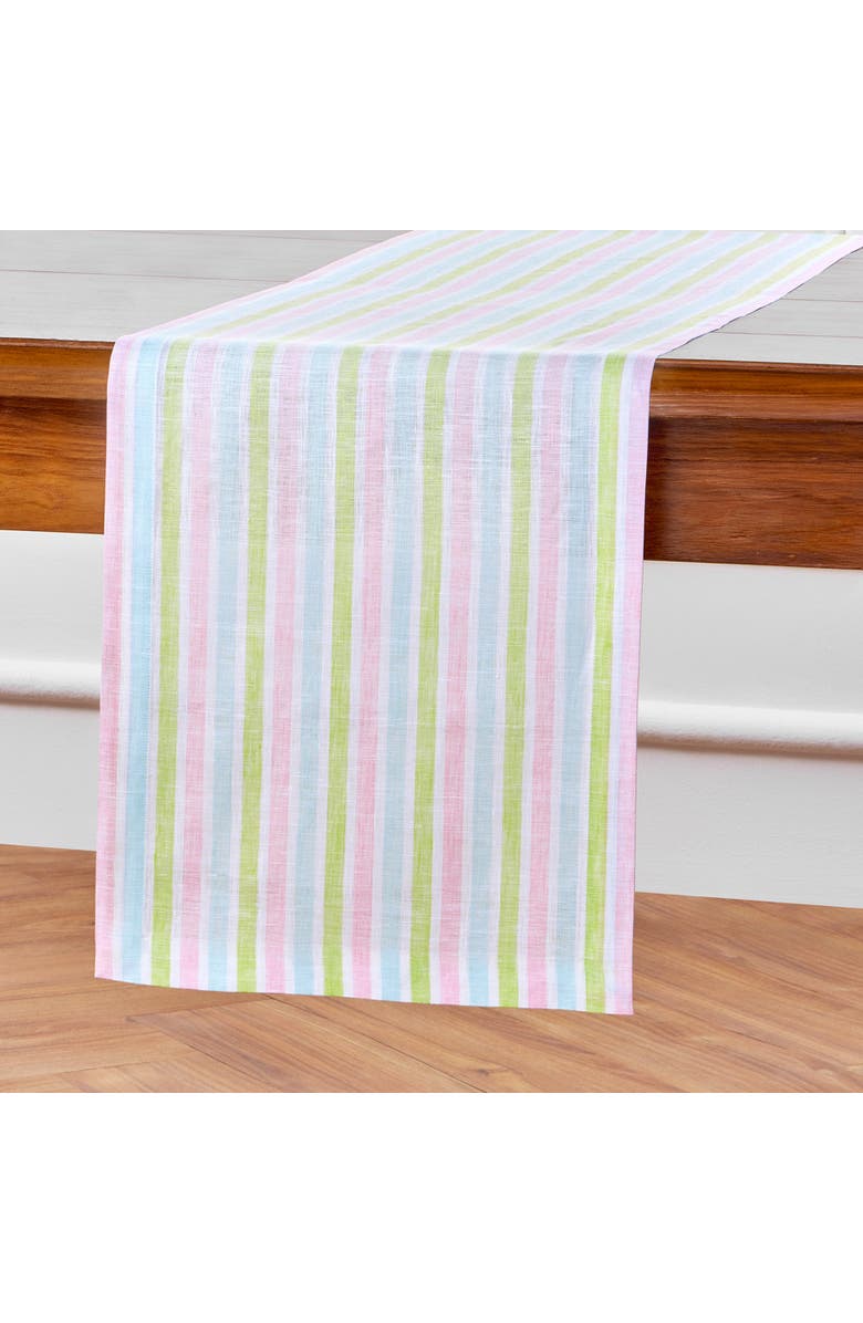 Solino Home Linen Table Runner for Dining Table, Holiday and Everyday Table Decor - Palm Beach Stripe, Alternate, color, 