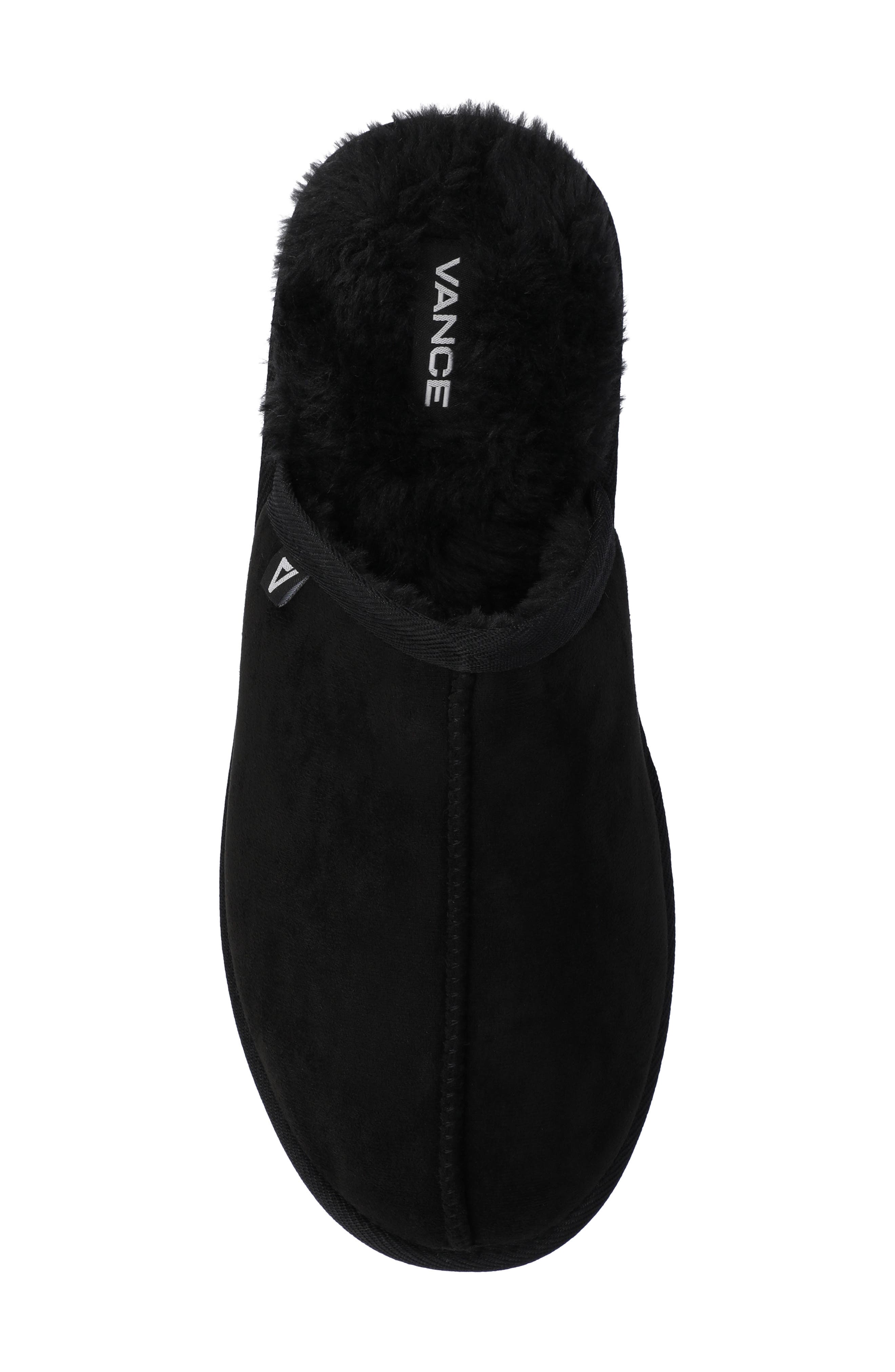 VANCE CO Duncan Faux Shearling Scuff Slipper, Alternate, color, Black