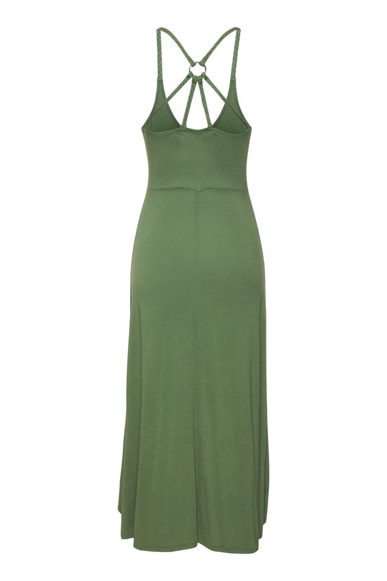 Strap Detail High Low Dress, Alternate, color, Green