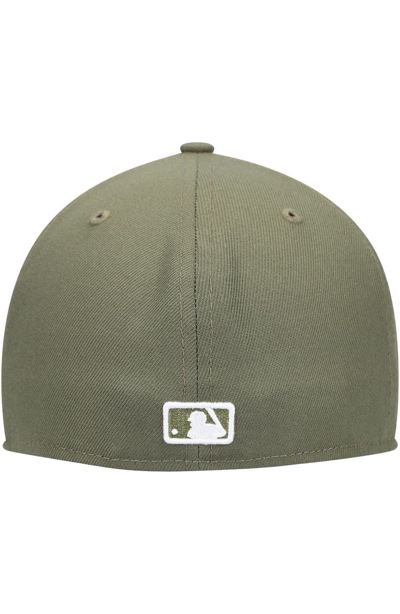 New Era Men's New Era Olive Milwaukee Brewers White Logo 59FIFTY Fitted Hat, Alternate, color, Olive