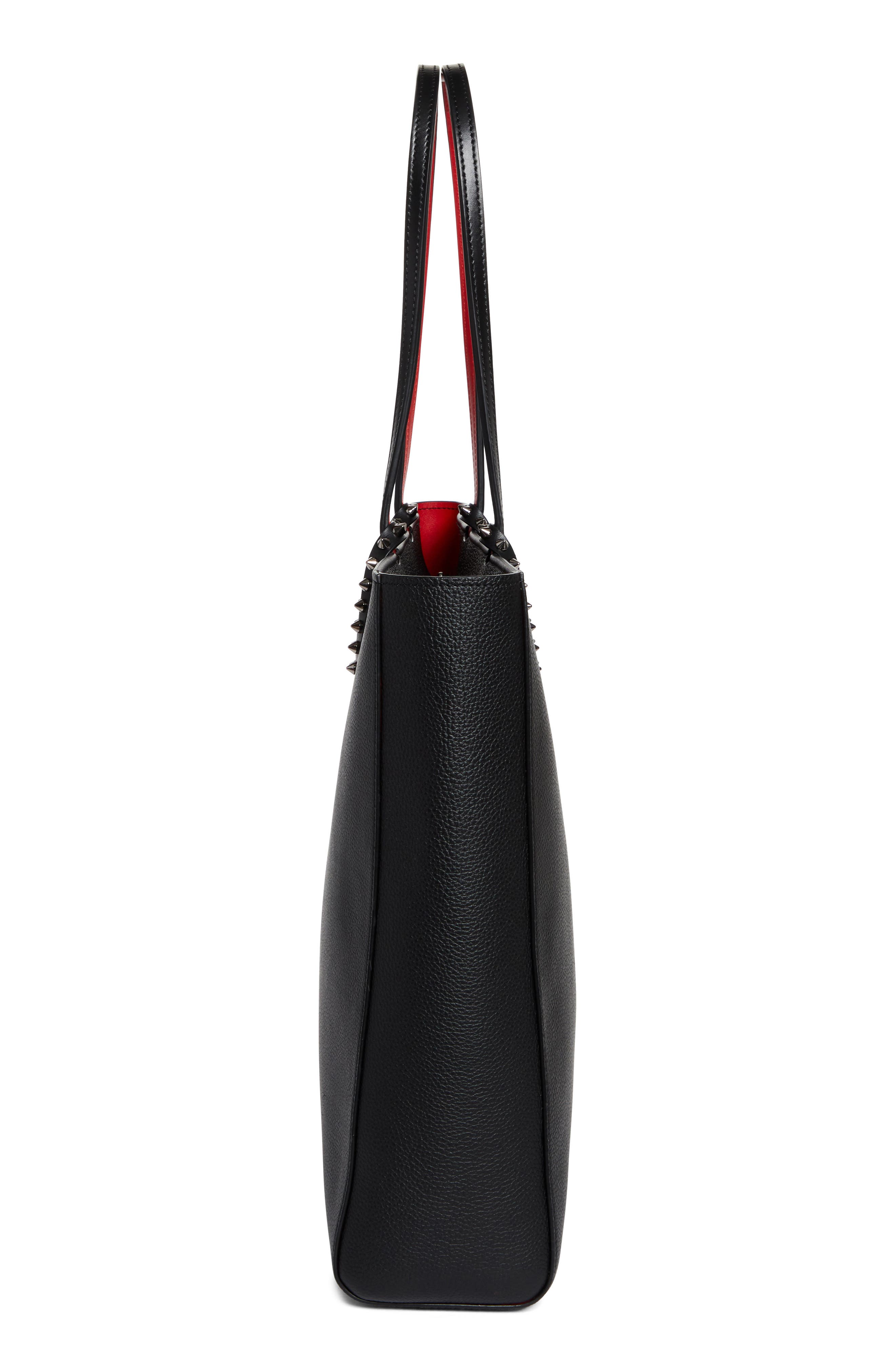 Christian Louboutin Cabata Soft Calfskin Leather Tote Bag, Alternate, color, Black/ Gunmetal