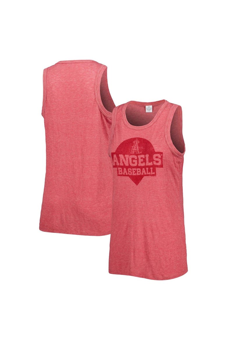 Women's Soft as a Grape Red Los Angeles Angels Tri-Blend Tank Top, Main, color, Red