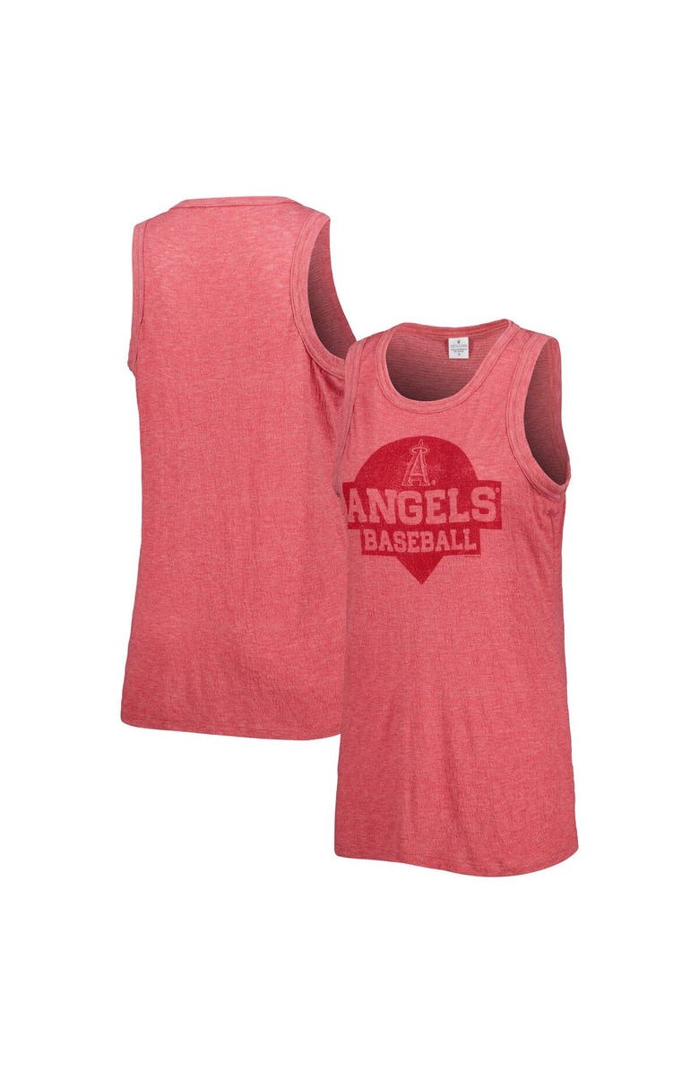 SOFT AS A GRAPE Women's Soft as a Grape Red Los Angeles Angels Tri-Blend Tank Top, Main, color, Red