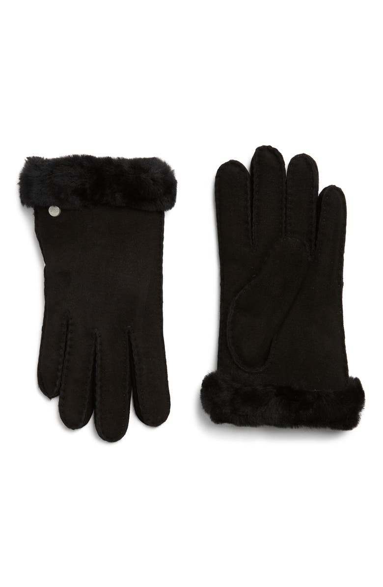 UGG<sup>®</sup> UGG Genuine Dyed Shearling Slim Side Vent Gloves, Main, color, 