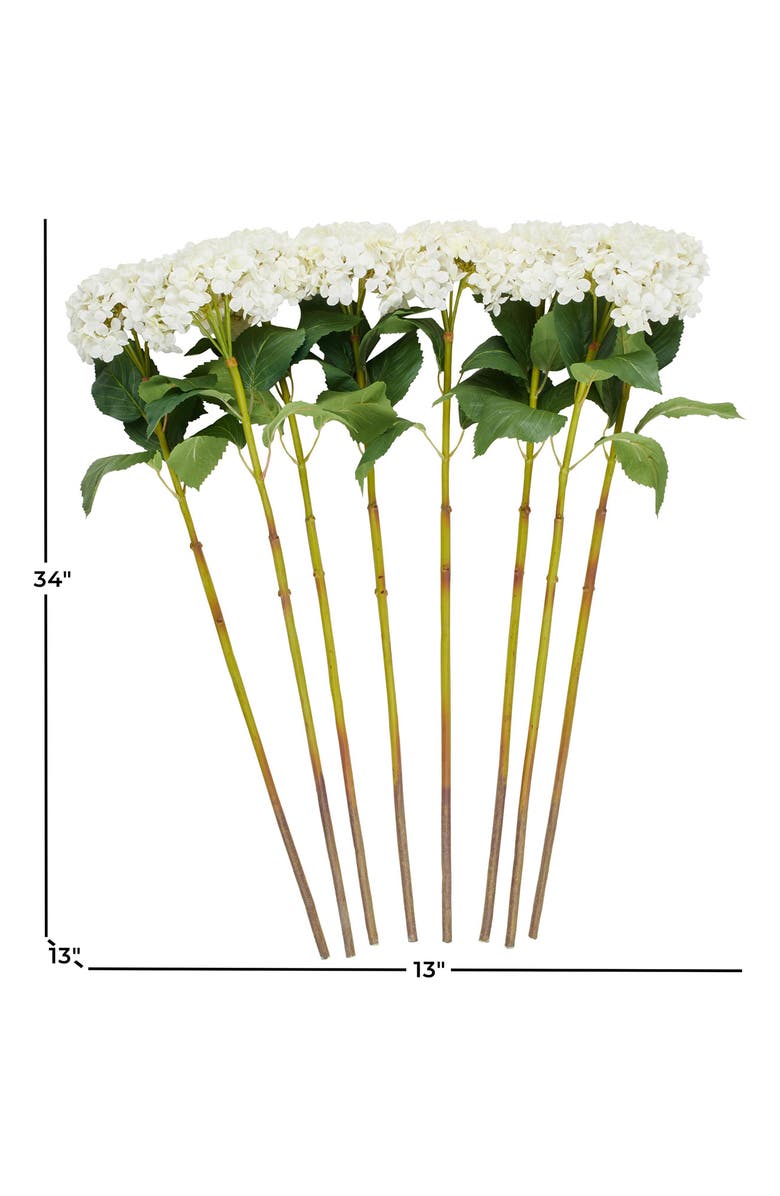 SONOMA SAGE HOME Set of Eight White Hydrangea Artificial Flowers, Alternate, color, White