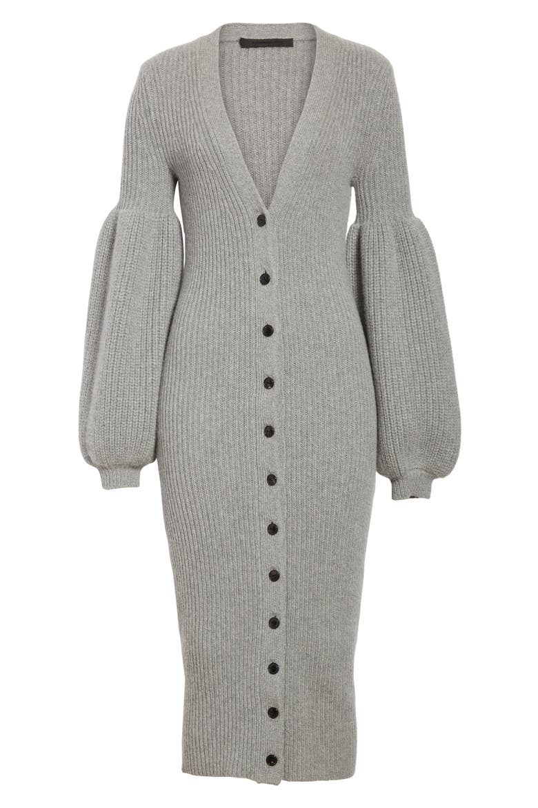 Bishop Sleeve Cardigan, Alternate, color, GREY MELANGE