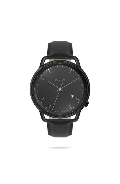 Solios Watches The Solar Curve | Black Dial In Black Vegan Leather