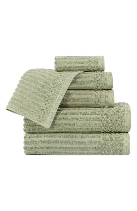Soho 6-Piece Textured Cotton Bath Towel Set