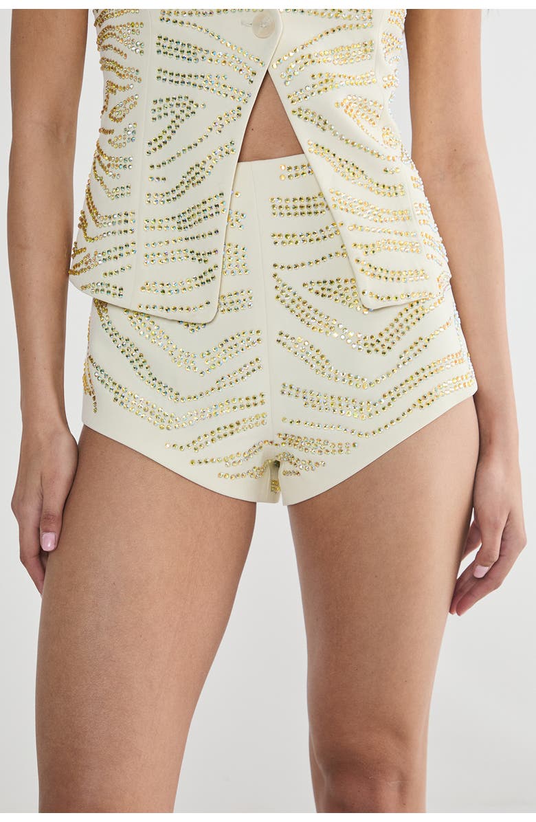 NASTY GAL Zebra Tailored Hotpants, Main, color, Cream