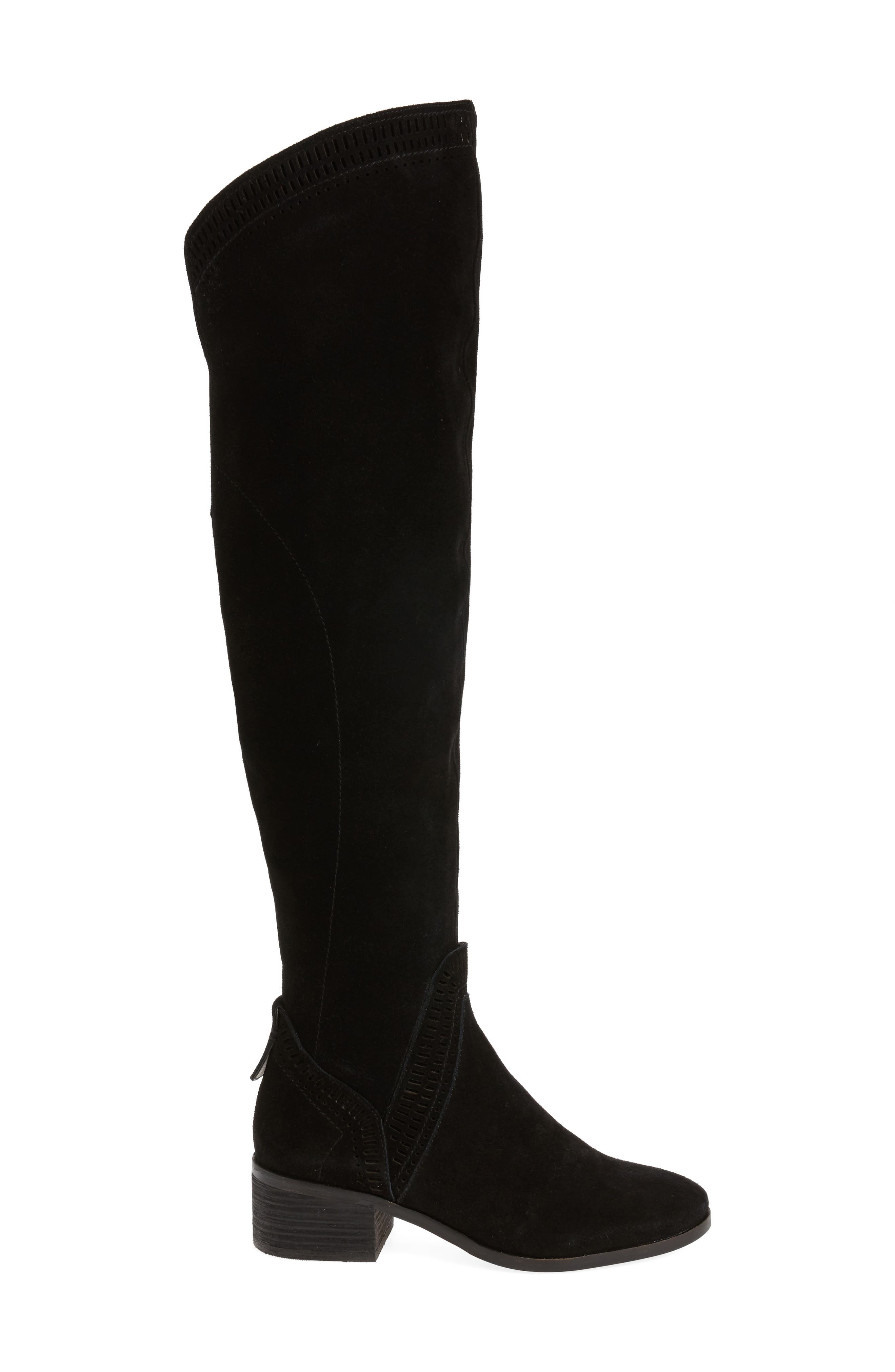 Karinda Over the Knee Boot, Alternate, color, BLACK SUEDE