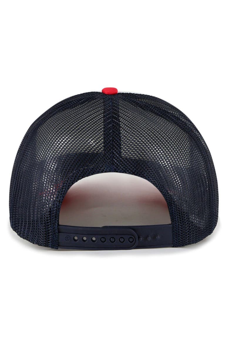 Men's '47 White Boston Red Sox Foam Front Script Trucker Snapback Hat, Alternate, color, White
