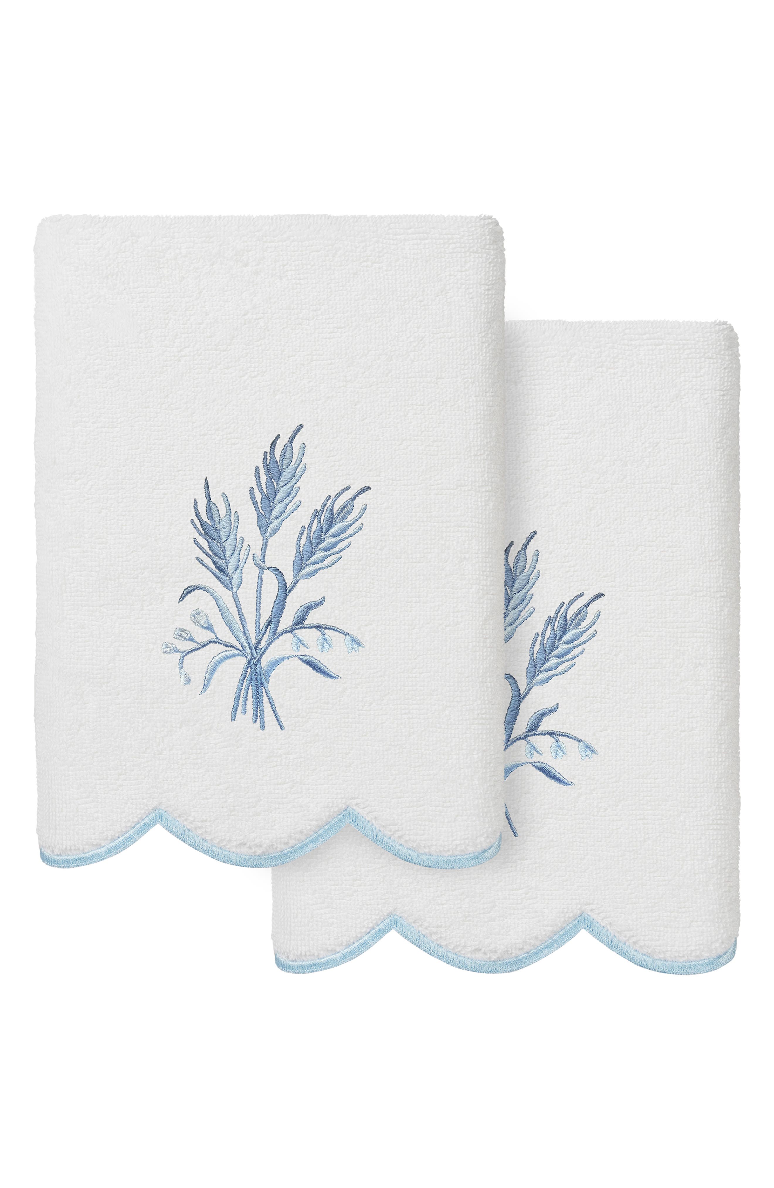 Whitney Scallop Set of 2 Turkish Cotton Hand Towels