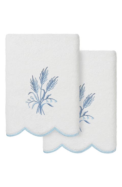 Whitney Scallop Set of 2 Turkish Cotton Hand Towels