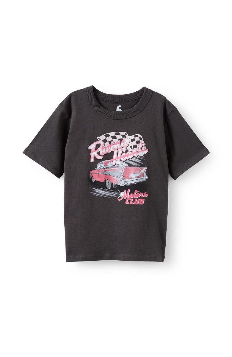 Cotton On Kids Kid's Poppy Oversize Graphic Print Tee, Main, color, Phantom Racer Moto