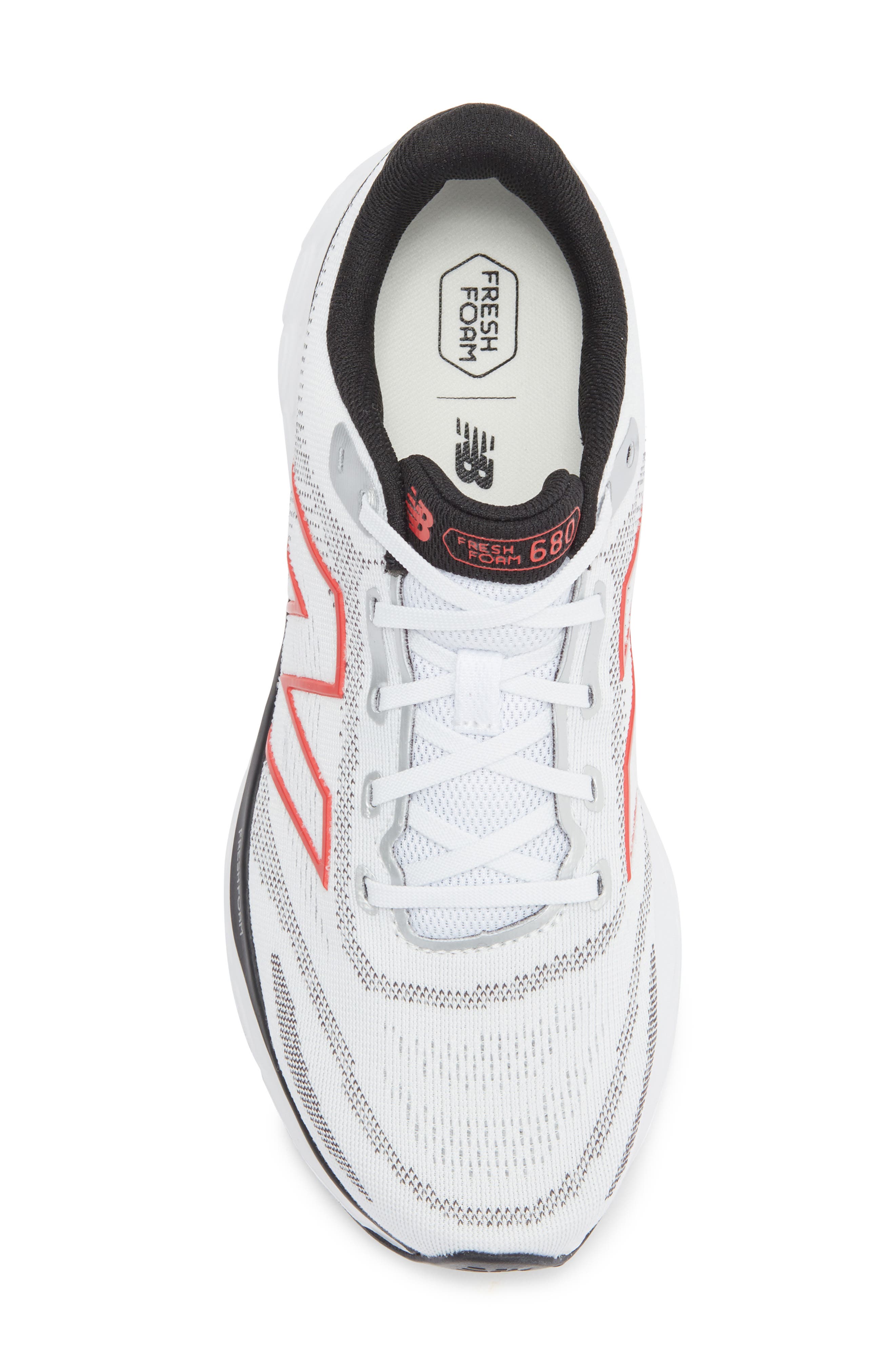 680 Running Shoe, Alternate, color, WHITE/ BLACK/ RED