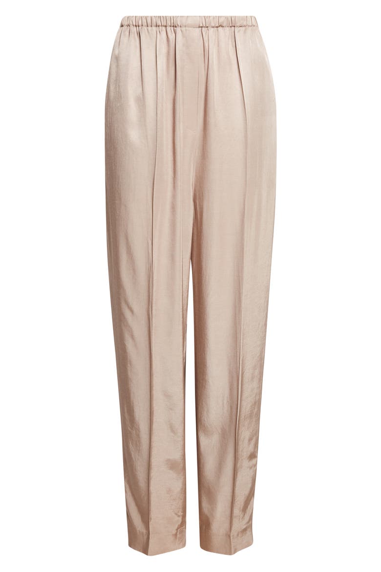 Anne Satin Cocoon Trousers, Alternate, color, BEIGE