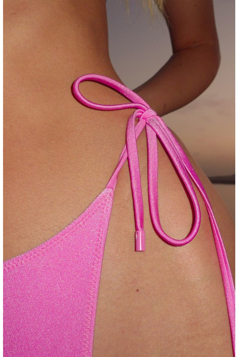 Le Triangle Tie Side Pattern Bikini Bottom, Alternate, color, PINK