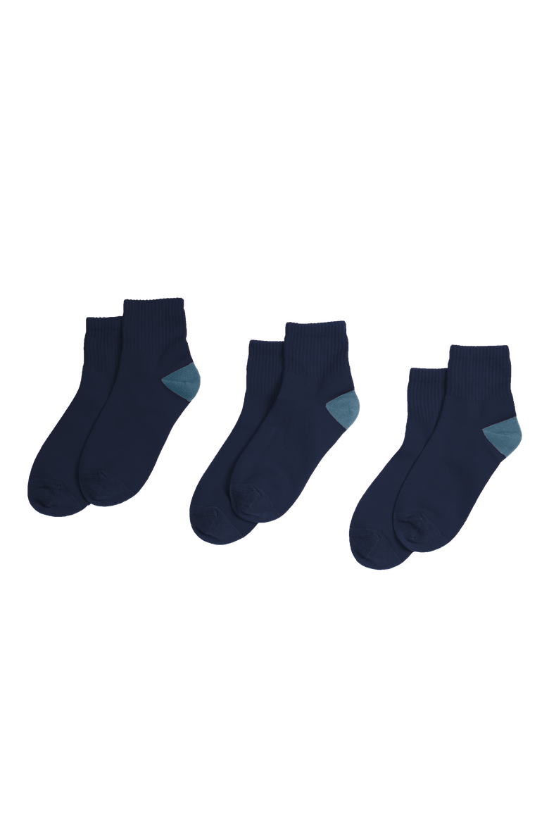 Kids Quarter Sock 3-Pack, Main, color, Navy