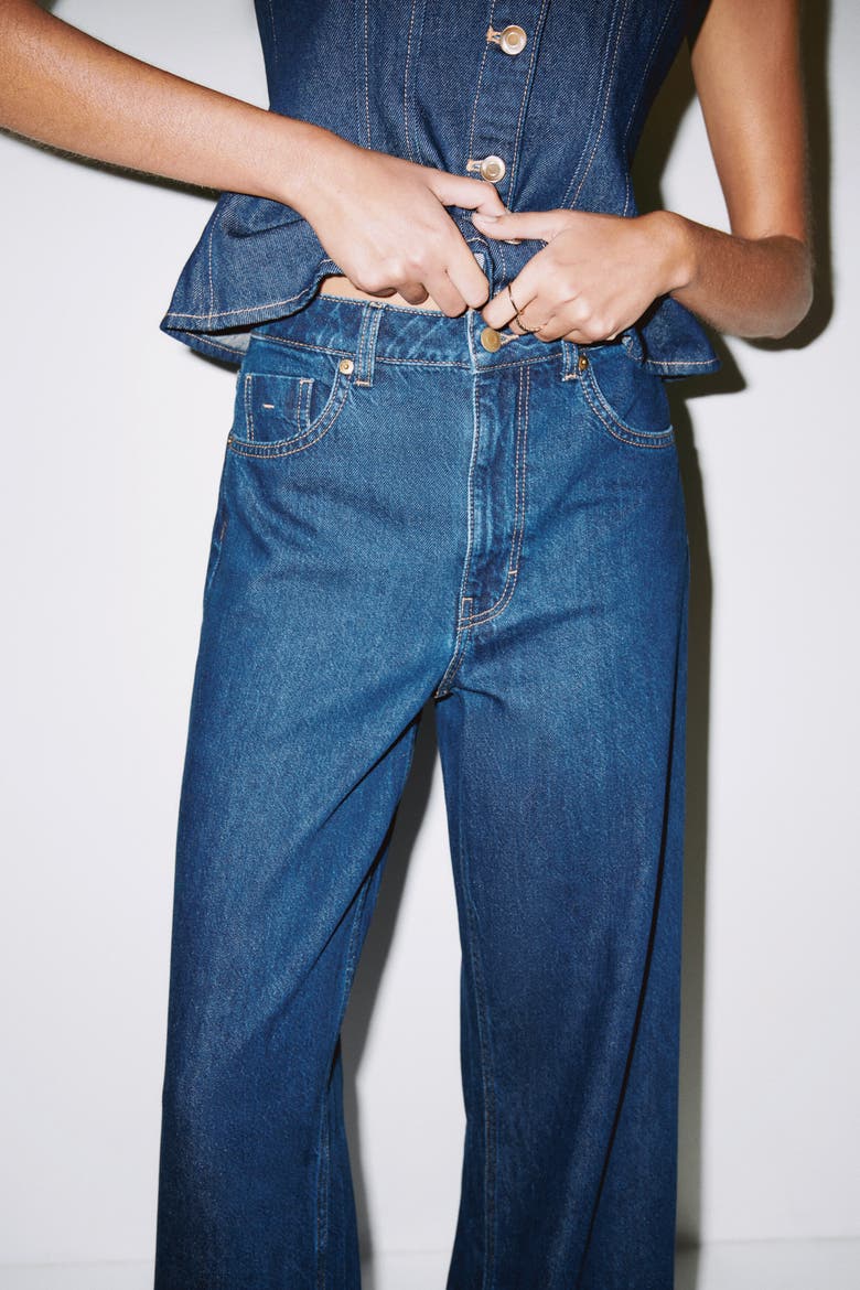 Wide Ultra High Jeans, Alternate, color, Dark denim blue