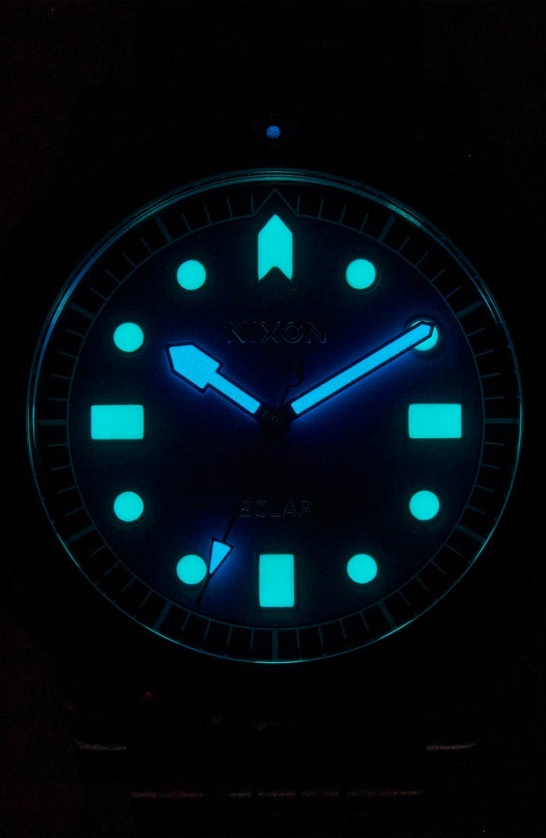 Nixon The Stinger Dive Bracelet Watch, 44mm, Alternate, color, Silver / Blue / Black