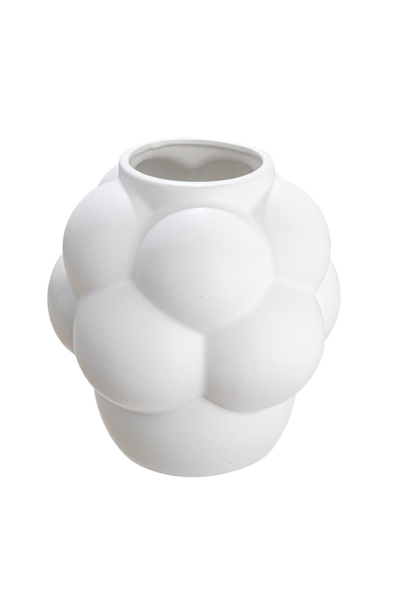 Storied Home Bulbous Vase with Raised Dots, Main, color, White