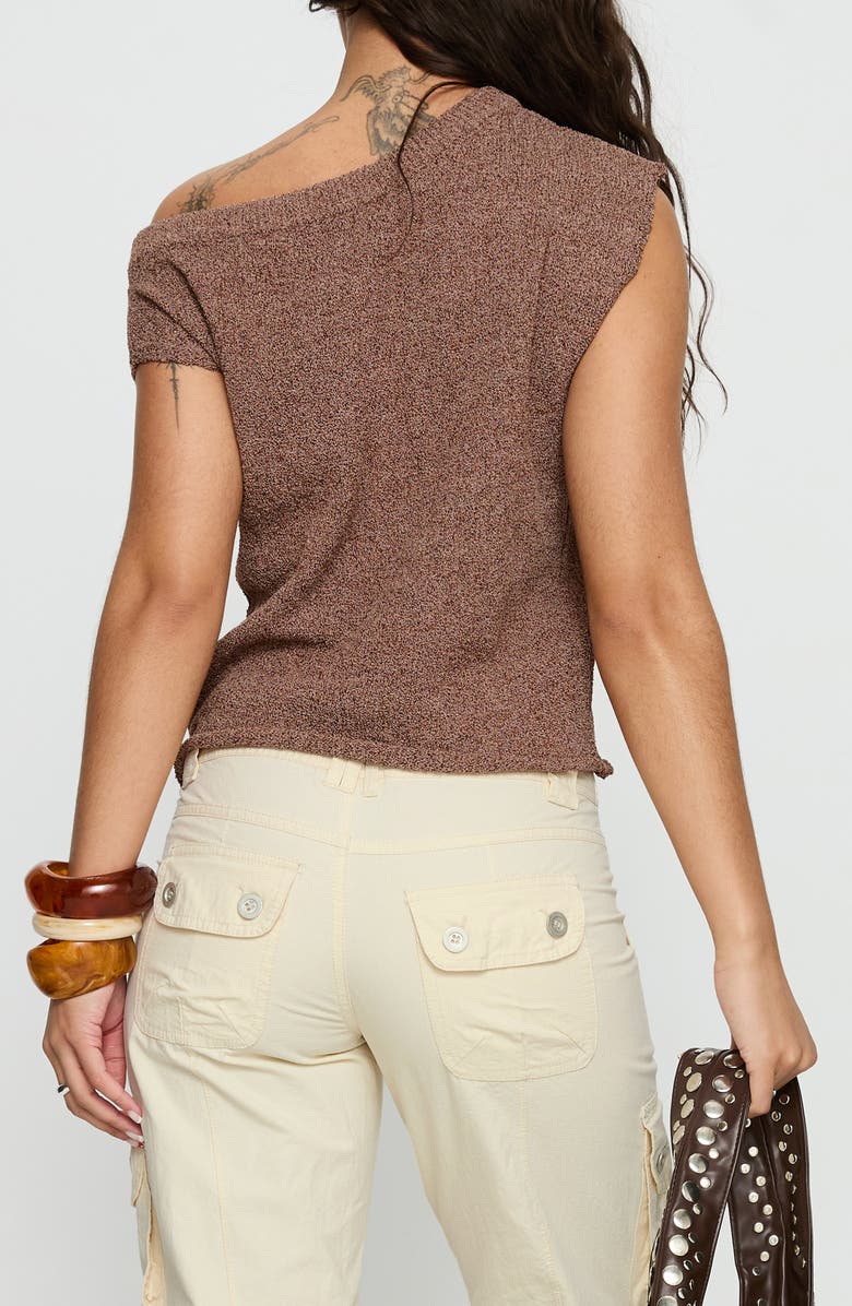 Princess Polly Ashfield Off the Shoulder Sweater, Alternate, color, Brown