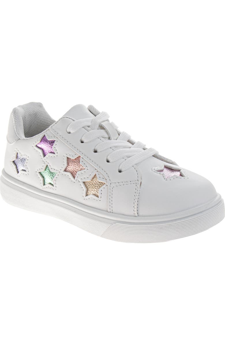 Kensie Girl Lace-Up Stars Casual Sneakers, Main, color, White/Multicolor