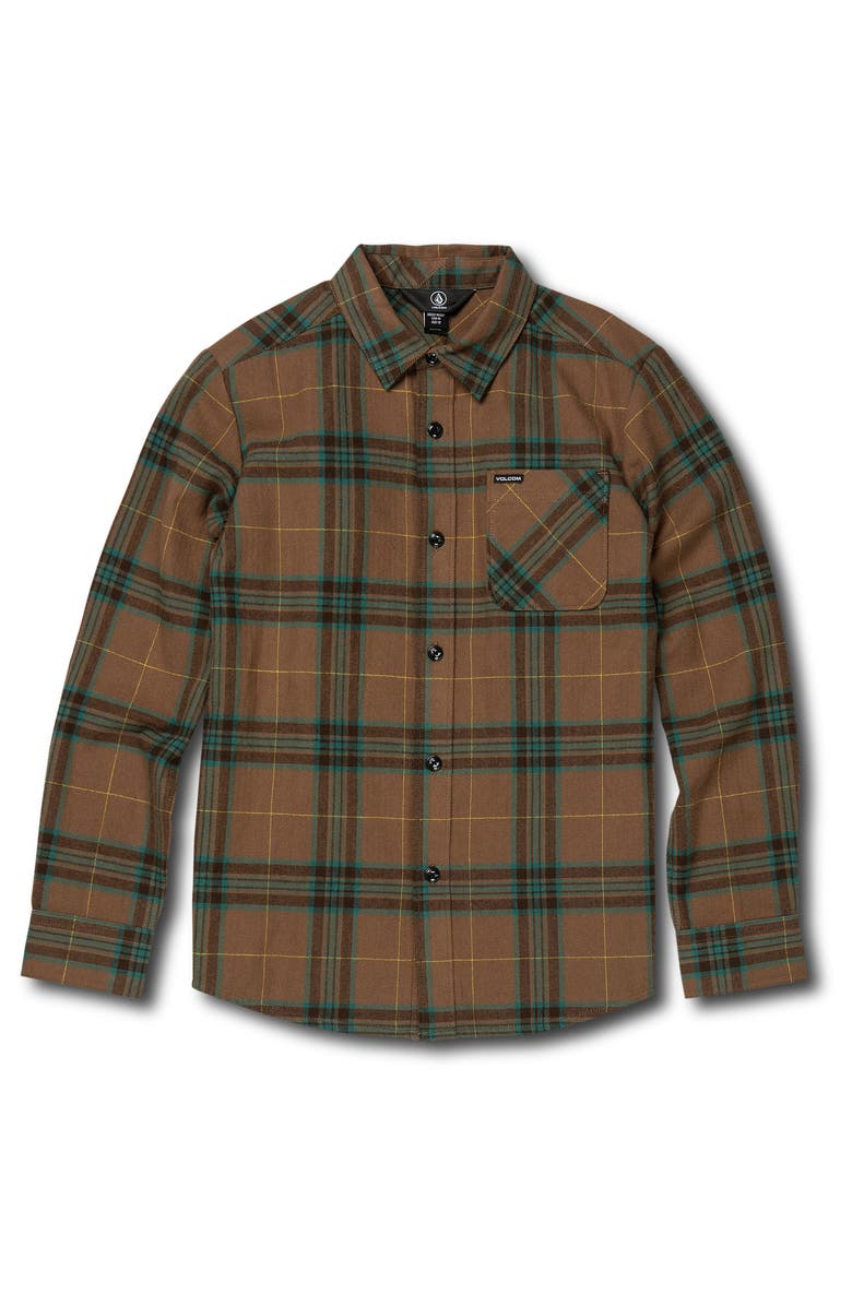 Volcom Caden Plaid Flannel Shirt, Main, color,