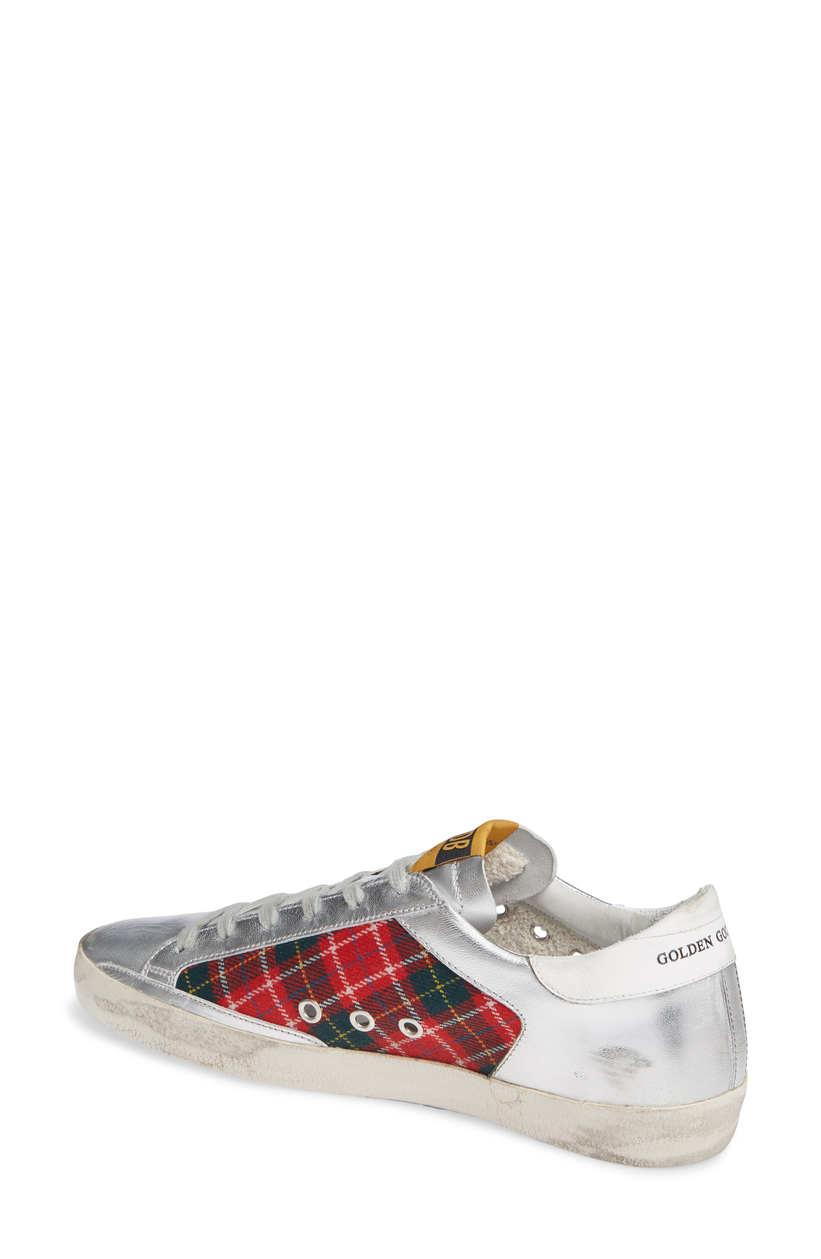 Superstar Plaid Sneaker (Nordstrom Exclusive), Alternate, color, GREY/ RED