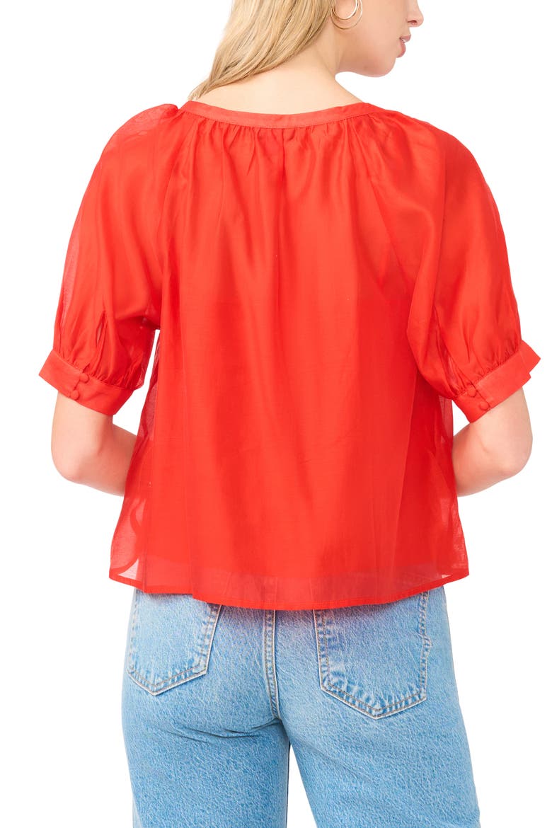 Puff Sleeve Top, Alternate, color, LOBSTER RED