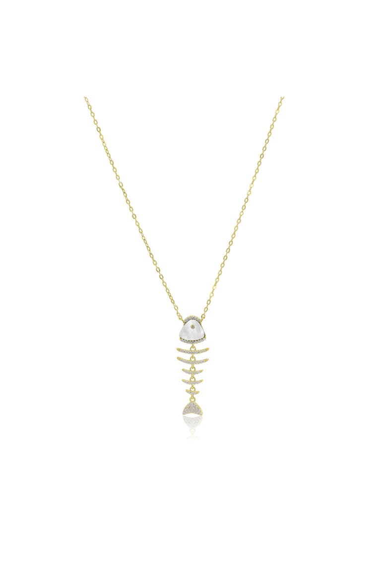 Mother of Pearl Fish Necklace, Main, color, Mother of Pearl