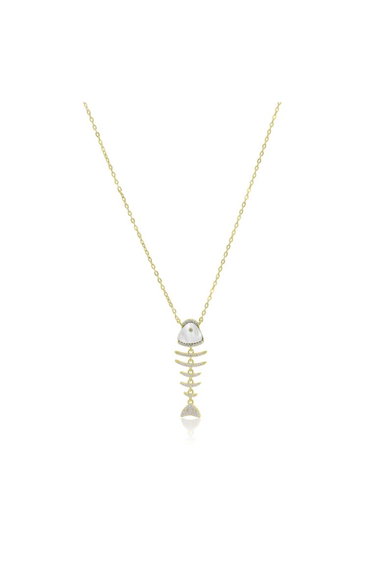 The Lovery Fine Jewelry Mother of Pearl Fish Necklace, Main, color, Mother Of Pearl
