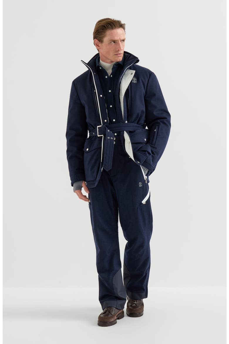 Techno cashmere and cotton western shirt, Alternate, color, Navy Blue