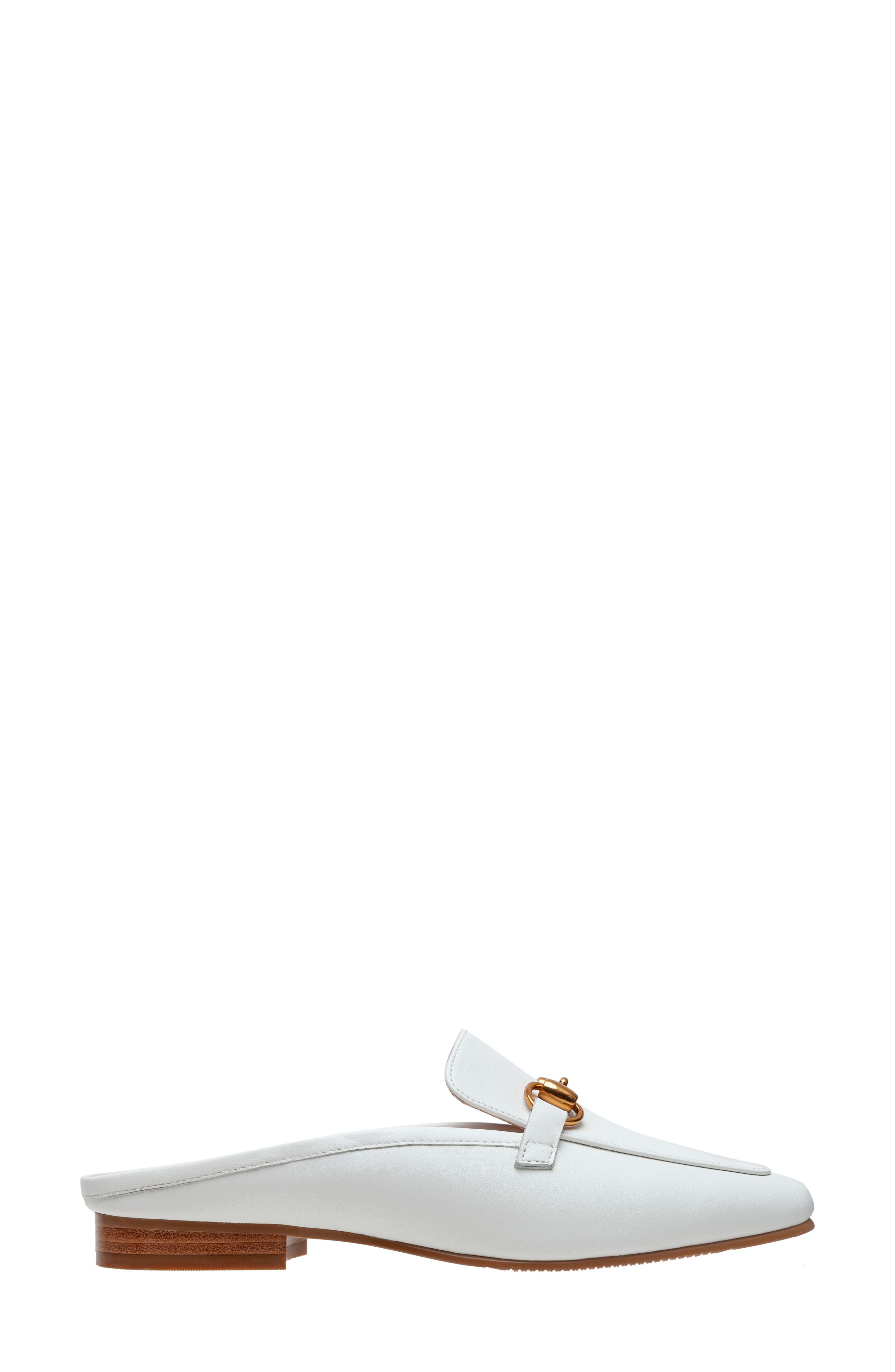 Zip-V Square Toe Mule, Alternate, color, WHITE