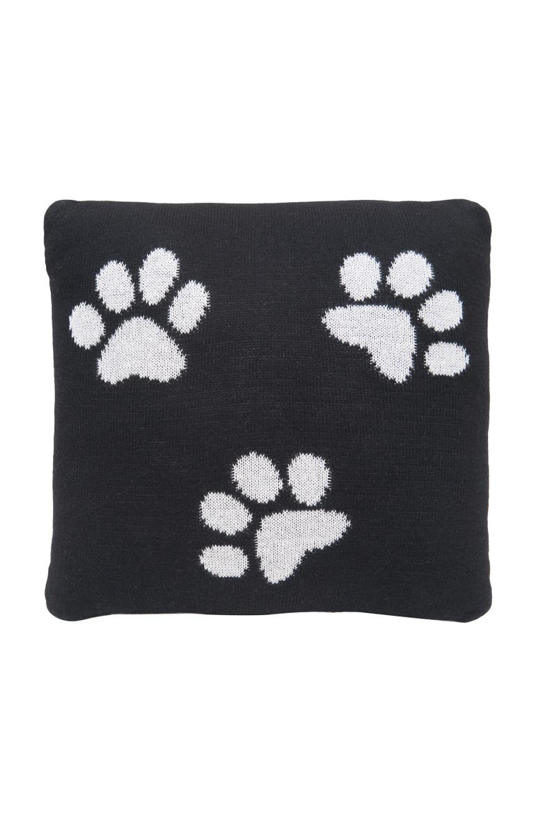 Paw Mini Accent Pillow, Main, color, Black