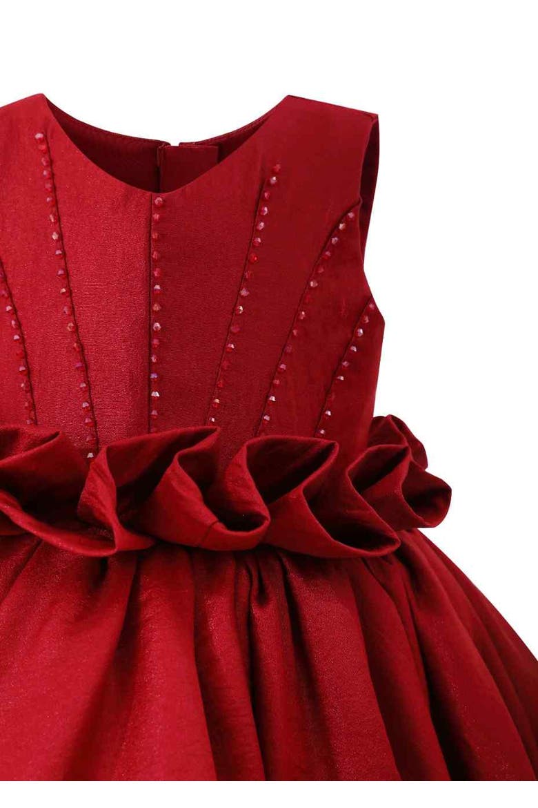Bloom Accent Flare Dress, Alternate, color, Red
