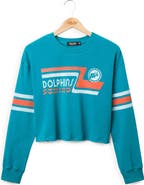 Junk Food Miami Dolphins Graphic Cropped Sweatshirt