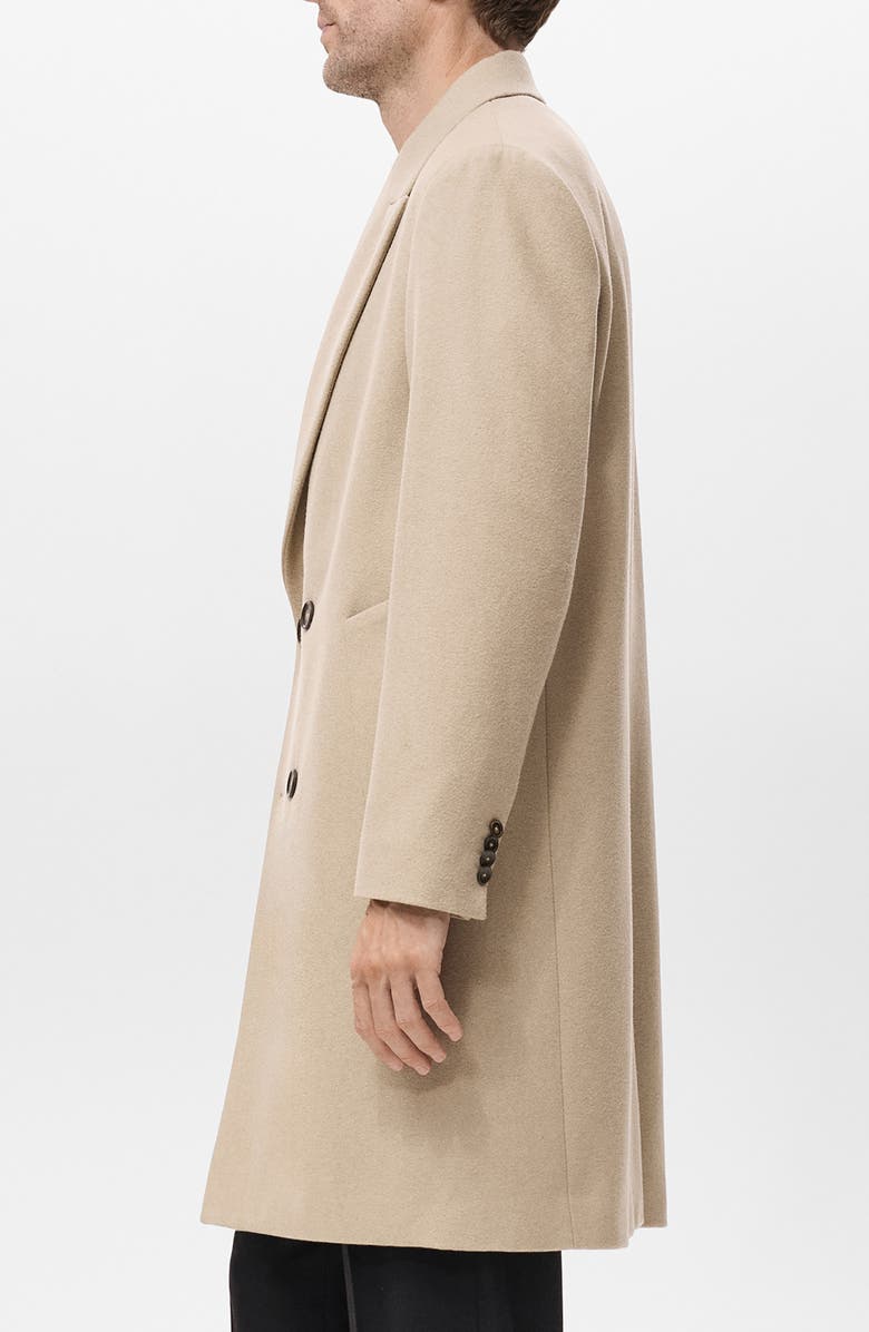 MANGO Long Double Breasted Wool Blend Coat, Alternate, color, 
