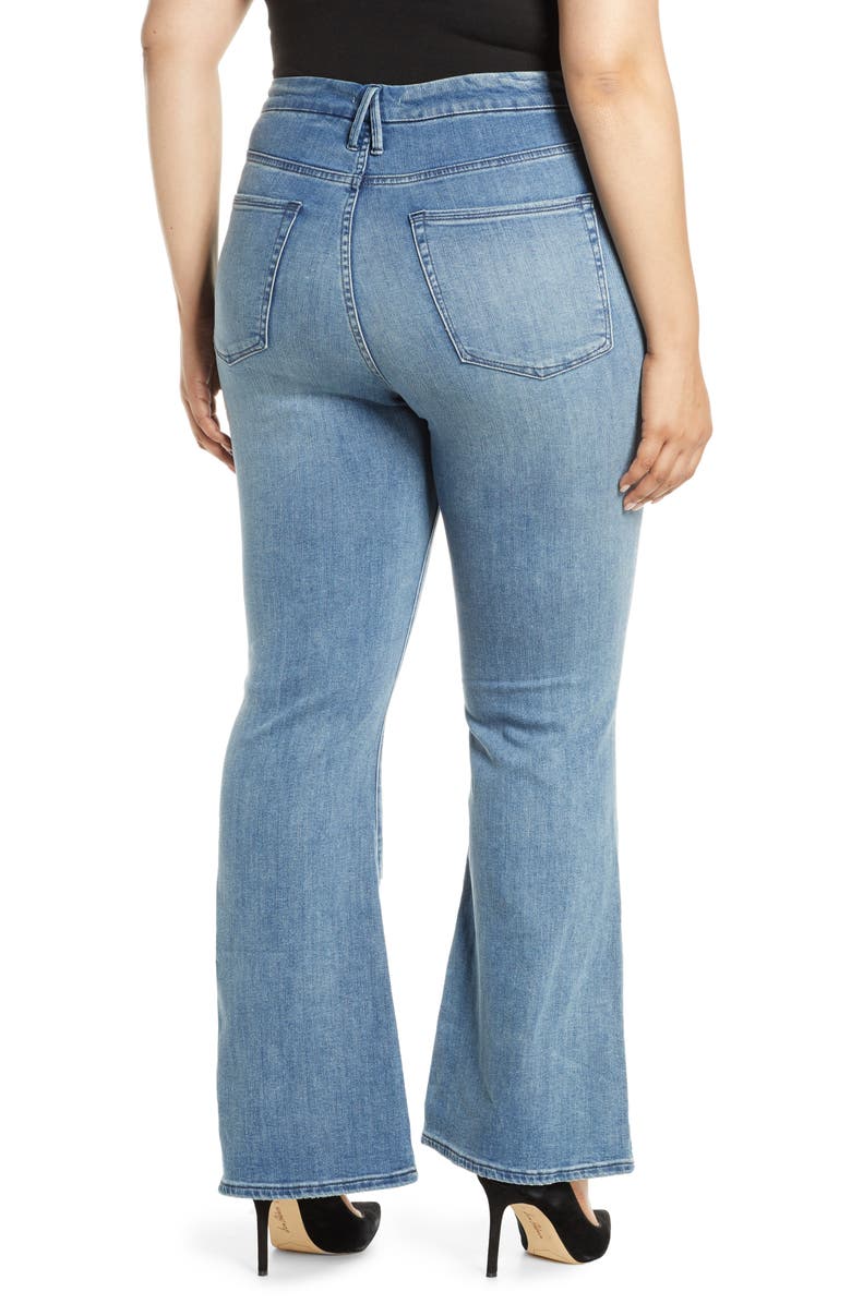 Good American Good Flare Ripped Jeans, Alternate, color, 