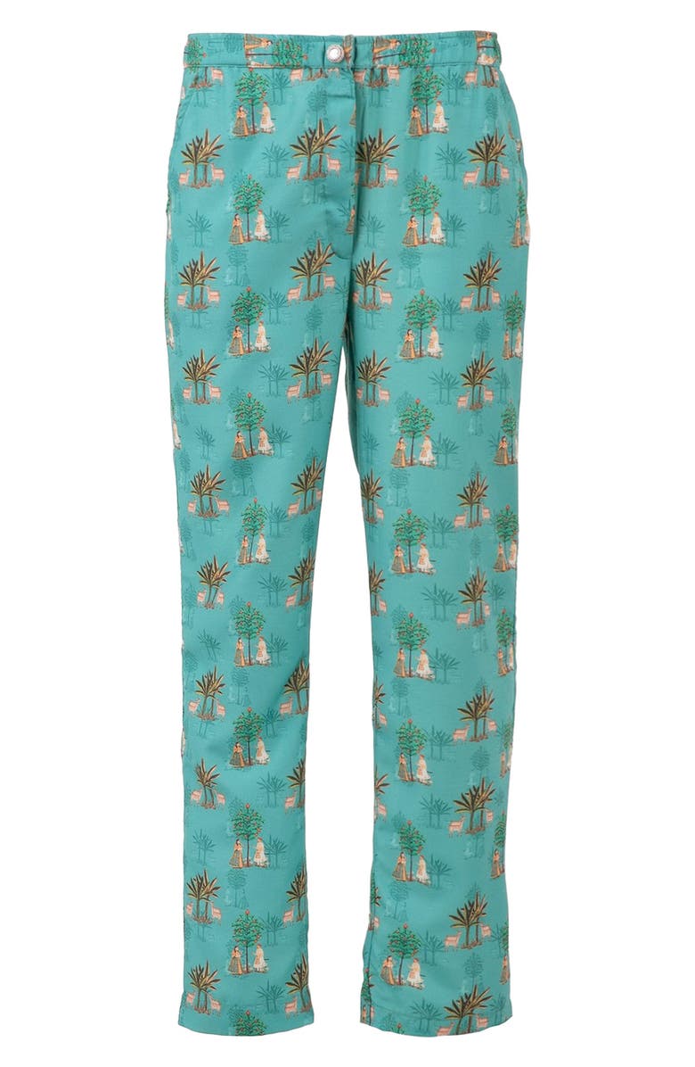 holiCHIC Print Straight Leg Pants, Alternate, color, Blue