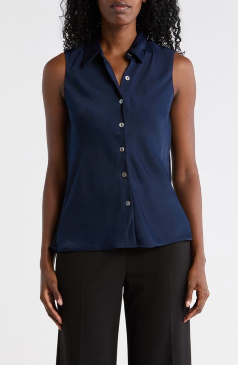Sleeveless Button-Up Shirt