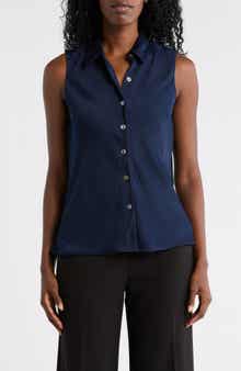 ELIE ELIE TAHARI Sleeveless Button-Up Shirt