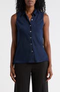 ELIE ELIE TAHARI Sleeveless Button-Up Shirt