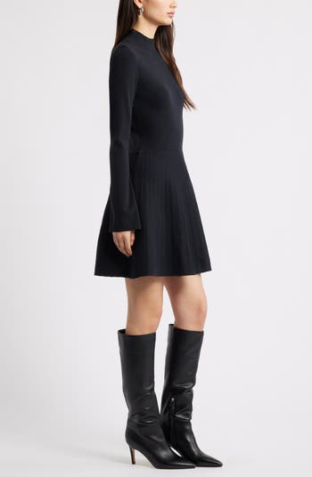 Mock Neck Long Sleeve Sweater Dress