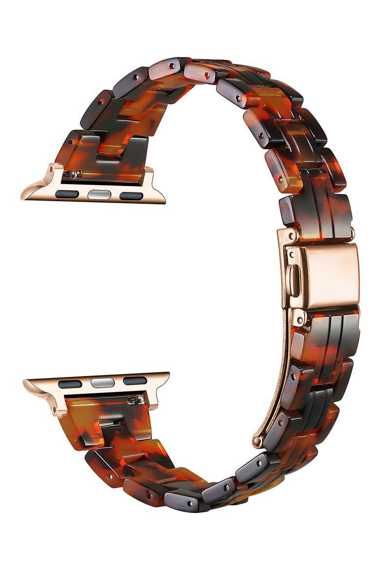Autumn Resin Apple Watch® Bracelet Watchband, Alternate, color, BROWN TORTOISE